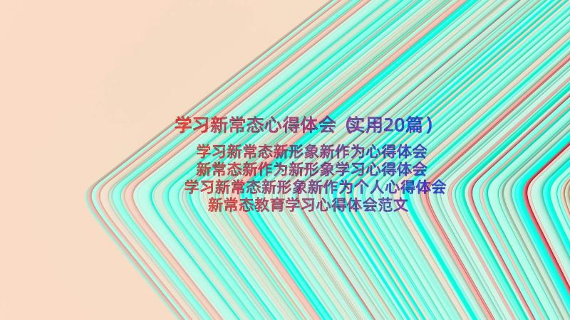 学习新常态心得体会（实用20篇）