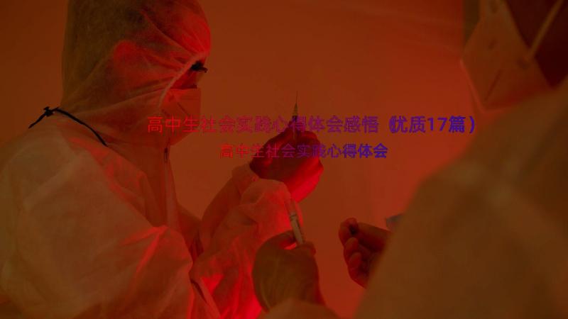 高中生社会实践心得体会感悟（优质17篇）