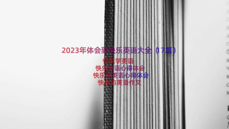 2023年体会到快乐英语大全（17篇）