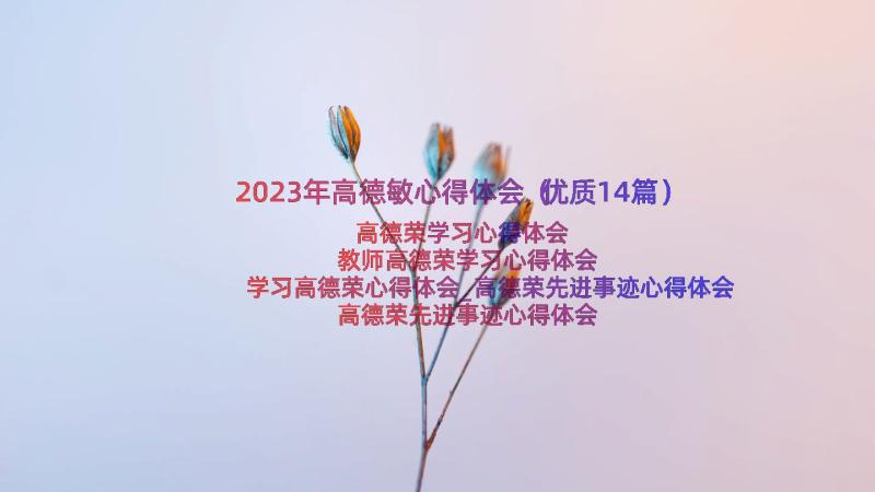 2023年高德敏心得体会（优质14篇）