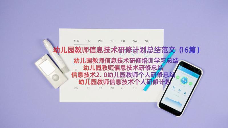 幼儿园教师信息技术研修计划总结范文（16篇）