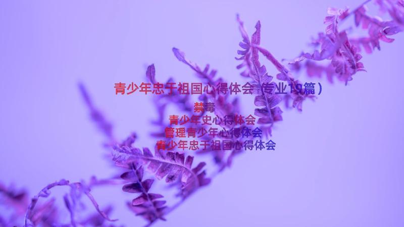 青少年忠于祖国心得体会（专业19篇）