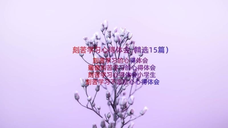 刻苦学习心得体会（精选15篇）