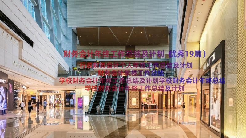 财务会计年终工作总结及计划（优秀19篇）