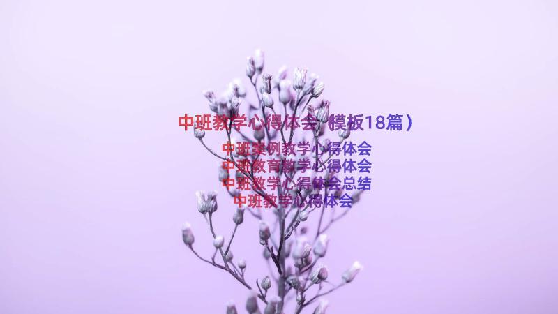 中班教学心得体会（模板18篇）