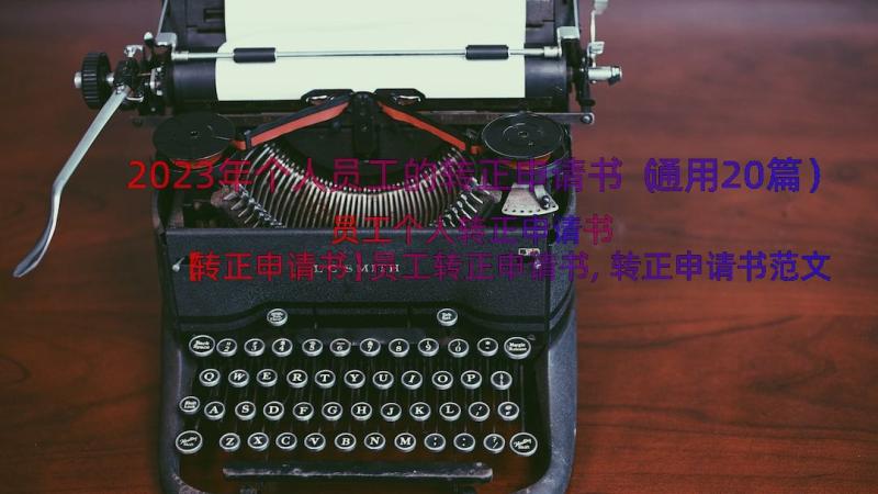 2023年个人员工的转正申请书（通用20篇）