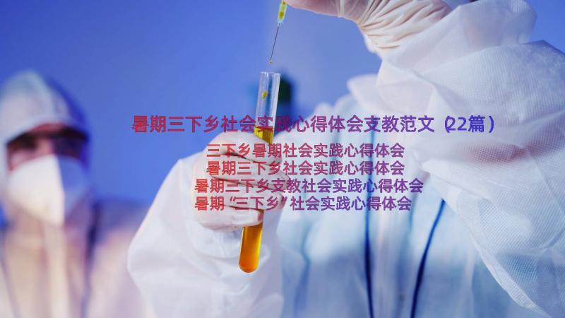 暑期三下乡社会实践心得体会支教范文（22篇）