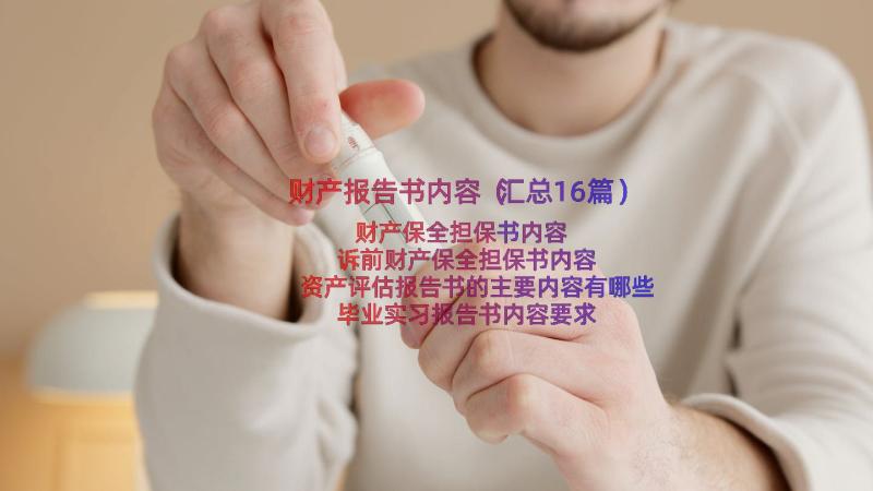 财产报告书内容（汇总16篇）