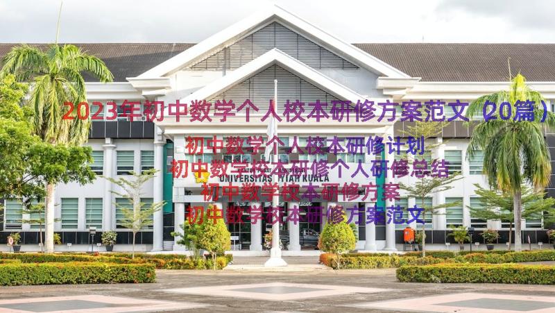 2023年初中数学个人校本研修方案范文（20篇）