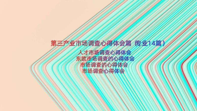 第三产业市场调查心得体会篇（专业14篇）