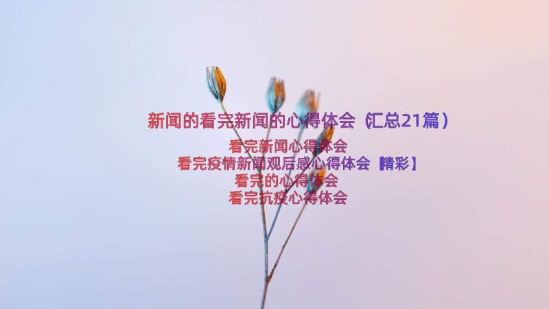 新闻的看完新闻的心得体会（汇总21篇）