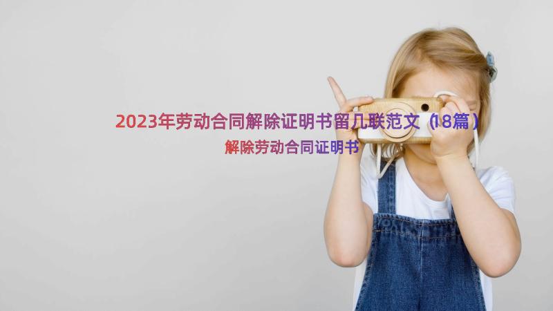 2023年劳动合同解除证明书留几联范文（18篇）