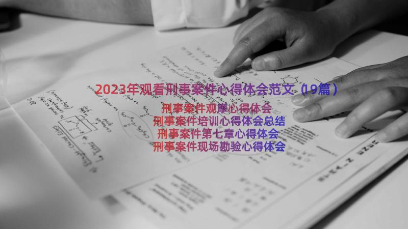 2023年观看刑事案件心得体会范文（19篇）