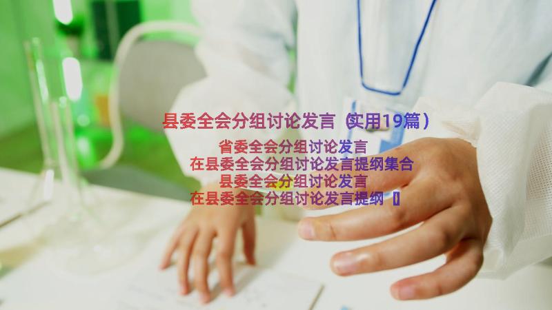 县委全会分组讨论发言（实用19篇）