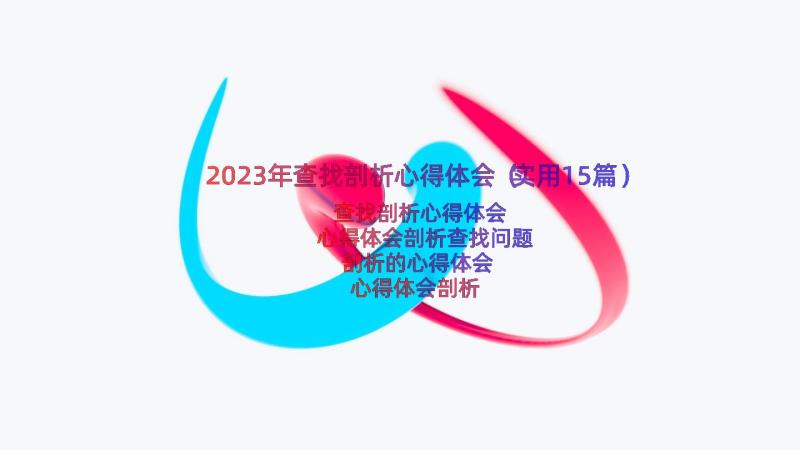 2023年查找剖析心得体会（实用15篇）