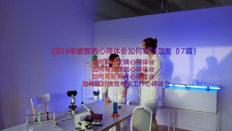 2023年绩效的心得体会如何写好范文（17篇）