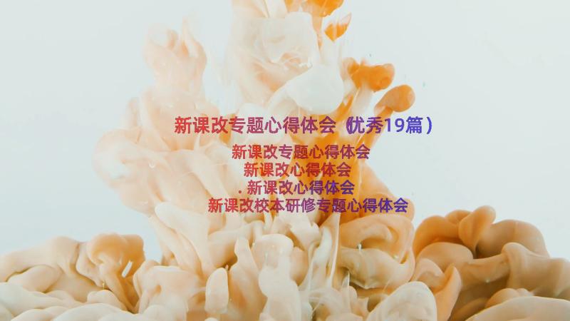 新课改专题心得体会（优秀19篇）