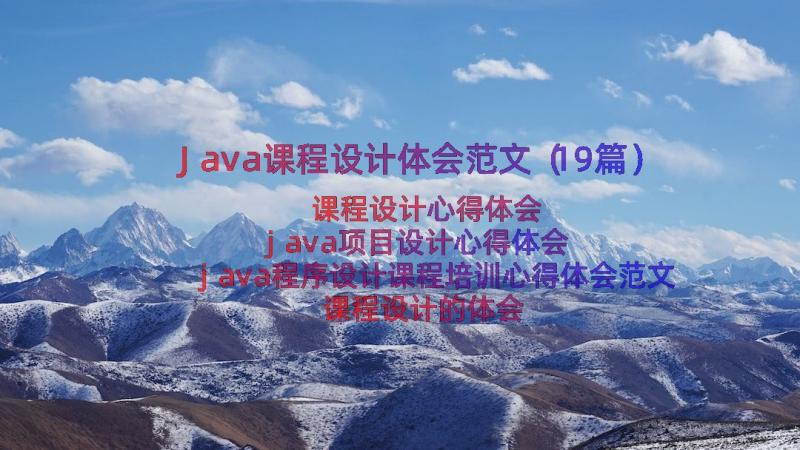 Java课程设计体会范文（19篇）