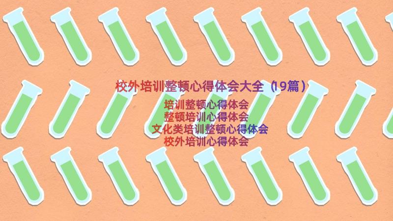 校外培训整顿心得体会大全（19篇）