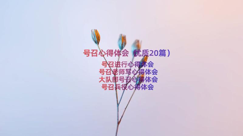 号召心得体会（优质20篇）