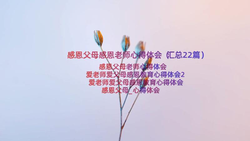 感恩父母感恩老师心得体会（汇总22篇）