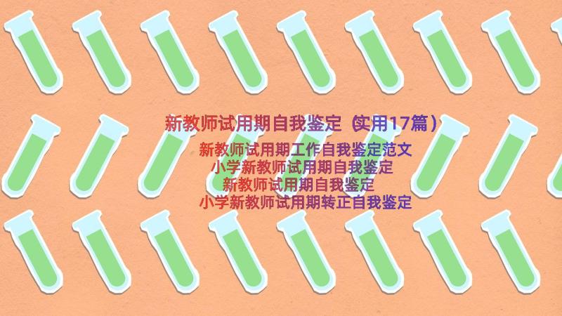 新教师试用期自我鉴定（实用17篇）