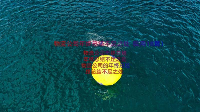 物流公司年终总结不足之处（实用18篇）