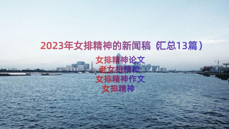 2023年女排精神的新闻稿（汇总13篇）