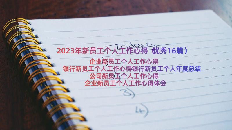 2023年新员工个人工作心得（优秀16篇）