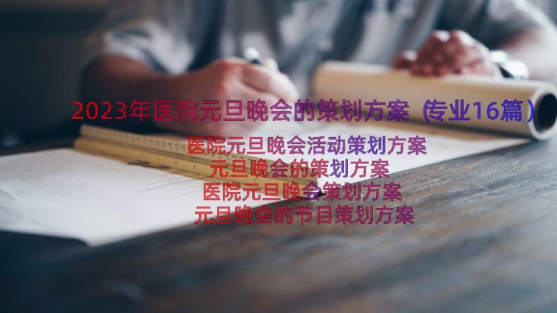 2023年医院元旦晚会的策划方案（专业16篇）