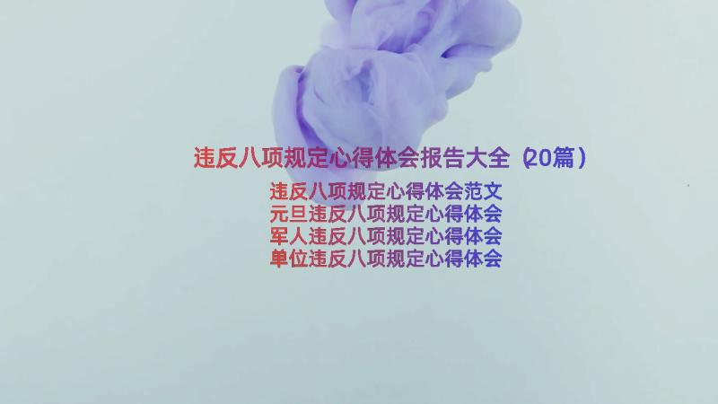 违反八项规定心得体会报告大全（20篇）