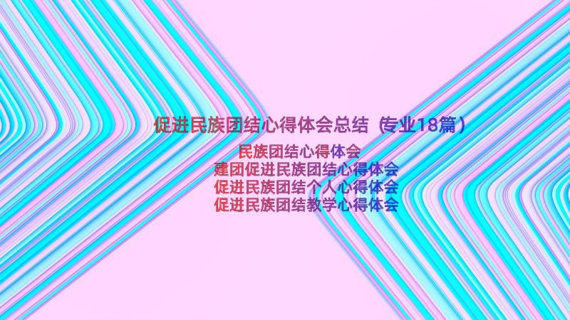 促进民族团结心得体会总结（专业18篇）