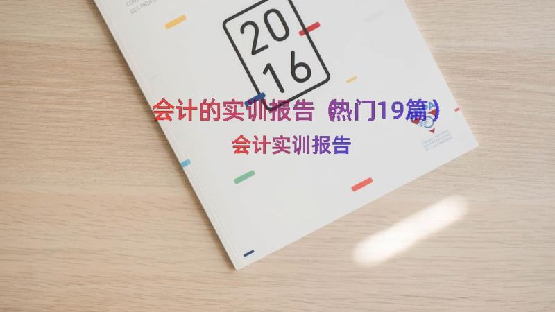 会计的实训报告（热门19篇）