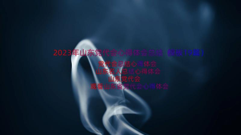 2023年山东党代会心得体会总结（模板19篇）