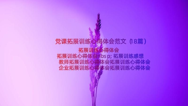 党课拓展训练心得体会范文（18篇）