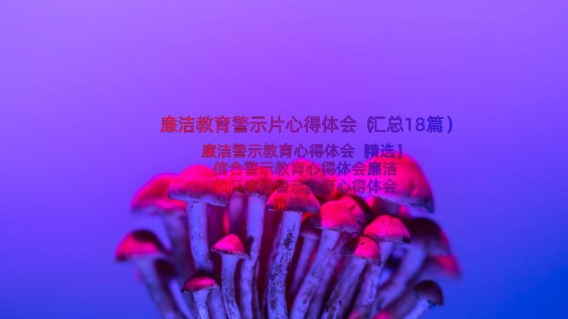 廉洁教育警示片心得体会（汇总18篇）