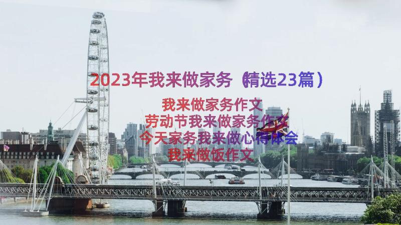 2023年我来做家务（精选23篇）