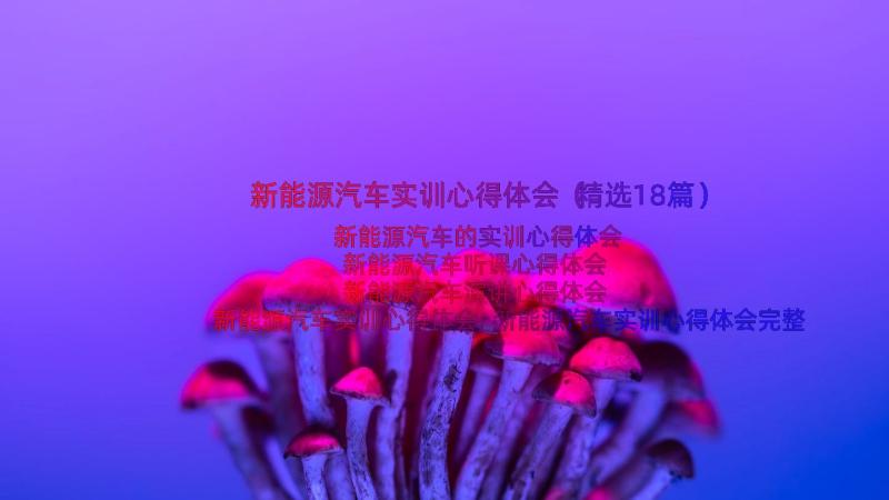 新能源汽车实训心得体会（精选18篇）