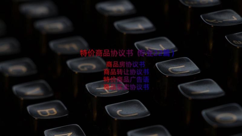 特价商品协议书（专业22篇）