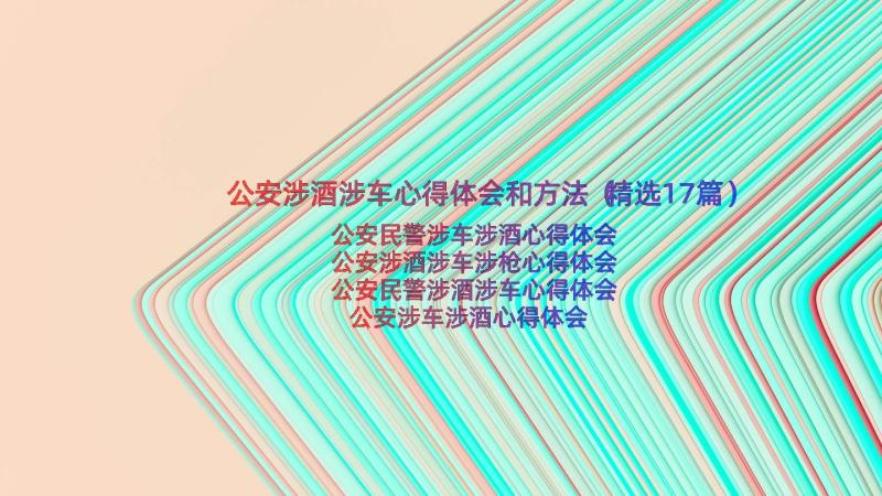 公安涉酒涉车心得体会和方法（精选17篇）