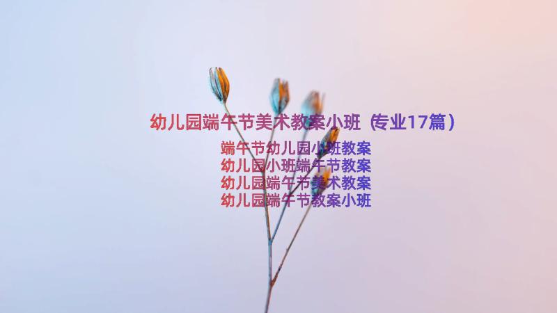 幼儿园端午节美术教案小班（专业17篇）