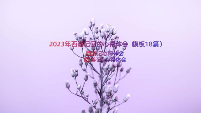 2023年西游记回的心得体会（模板18篇）