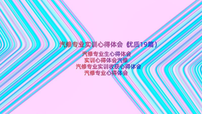 汽修专业实训心得体会（优质19篇）