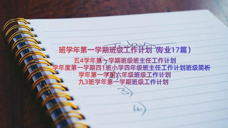 班学年第一学期班级工作计划（专业17篇）