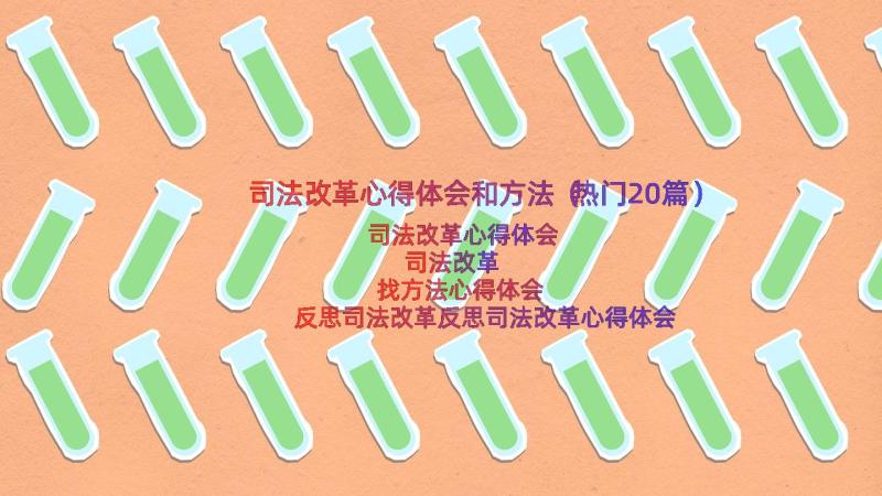 司法改革心得体会和方法（热门20篇）