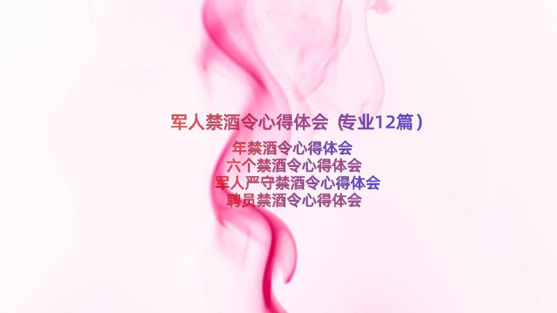 军人禁酒令心得体会（专业12篇）