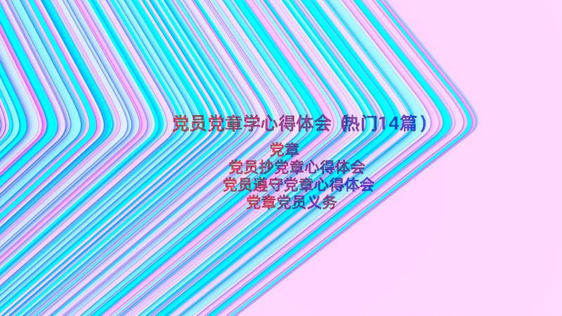 党员党章学心得体会（热门14篇）