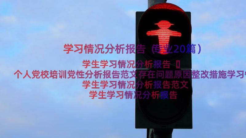 学习情况分析报告（专业20篇）