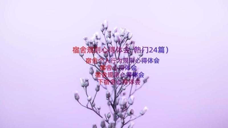 宿舍规则心得体会（热门24篇）