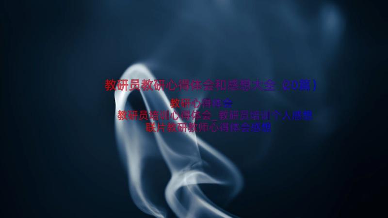 教研员教研心得体会和感想大全（20篇）